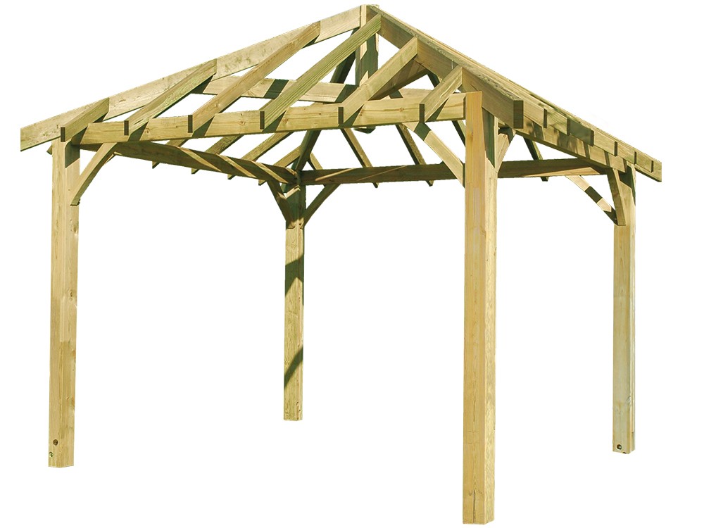 Carbet bois en Pin classe 4 DURAPIN sans toiture marque PIVETEAUBOIS Vivre en Bois